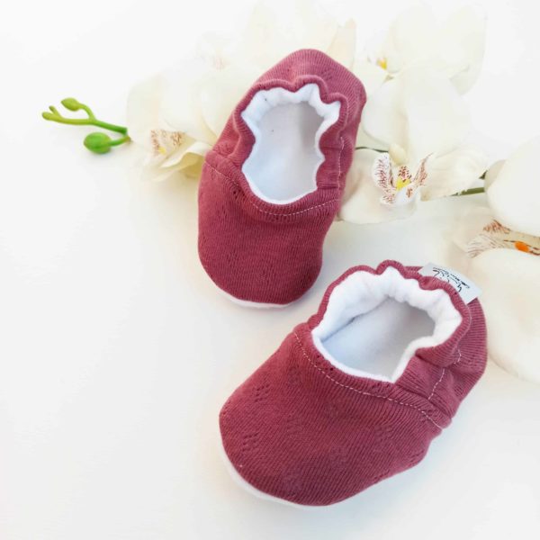 Paire de chaussons bébé roses