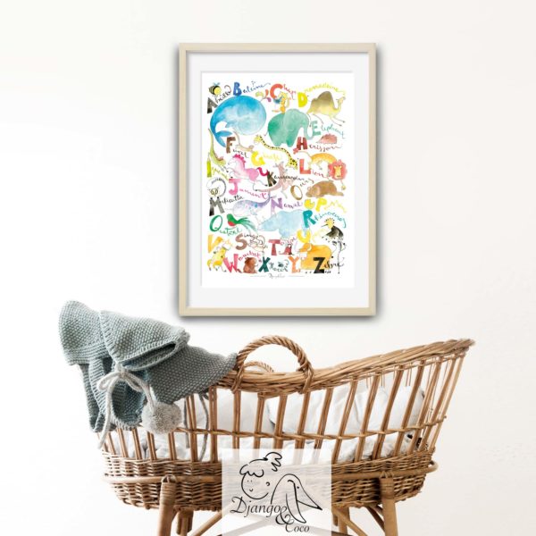 Poster au-dessus d'un lit d'enfant